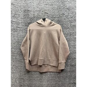 Urban Research Asymmetrical Oversized Pullover Hoodie Beige One Size Unisex